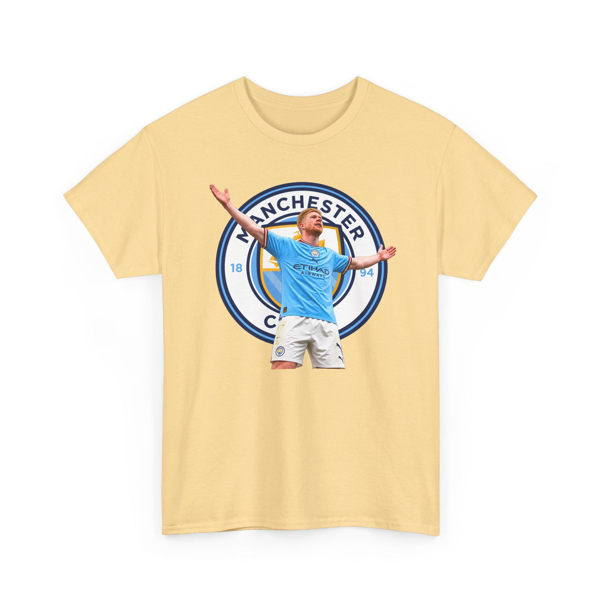 Kevin De Bruyne Manchester Football Club Legend Cotton T-Shirt — Player Celebration Graphic T-Shirt