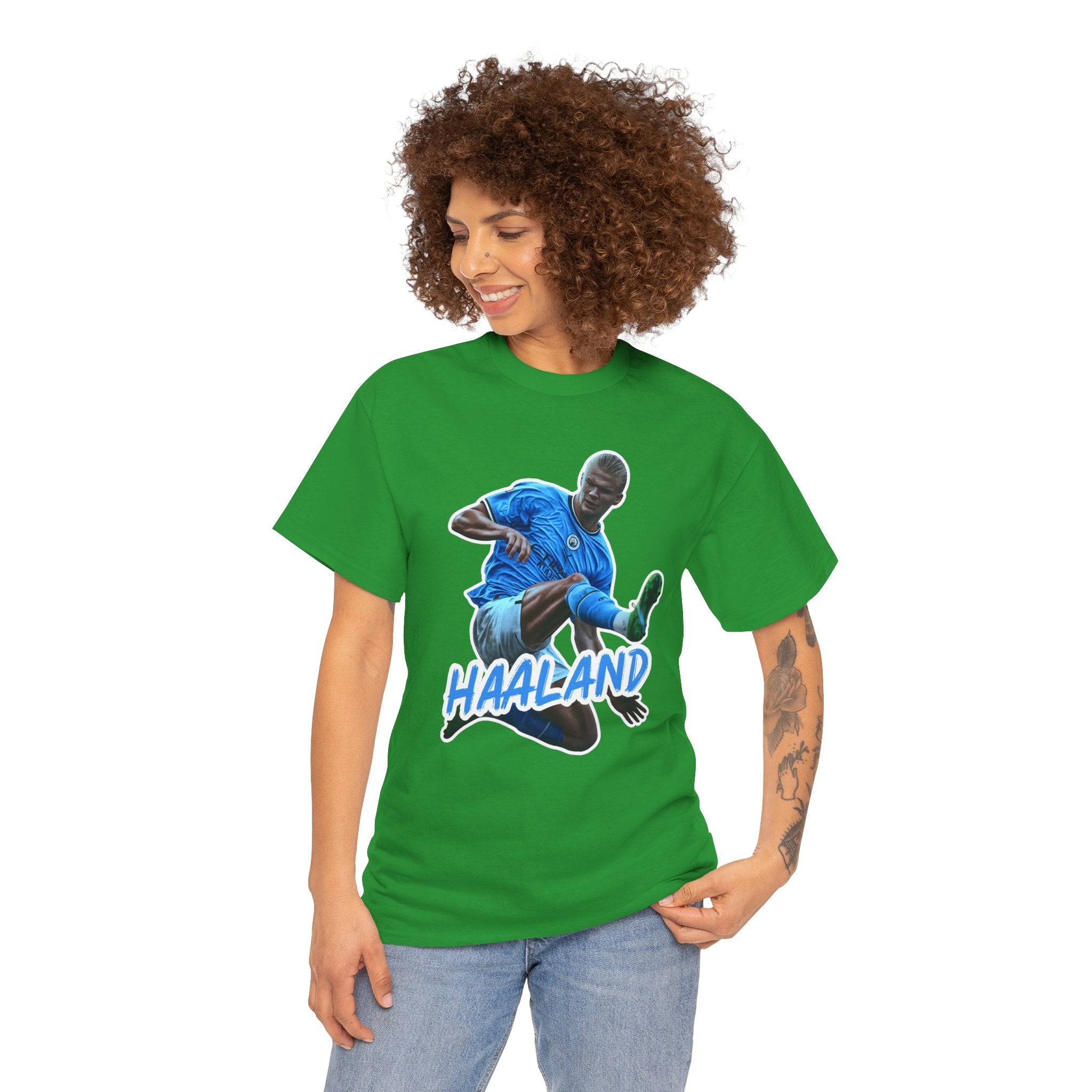 Erling Haaland Manchester City Soccer T‑Shirt – Dynamic Action Graphic Tee