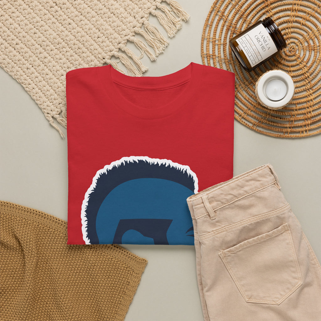 Mr T Profile Silhouette T‑Shirt – Blue Head & Gold Earring Graphic