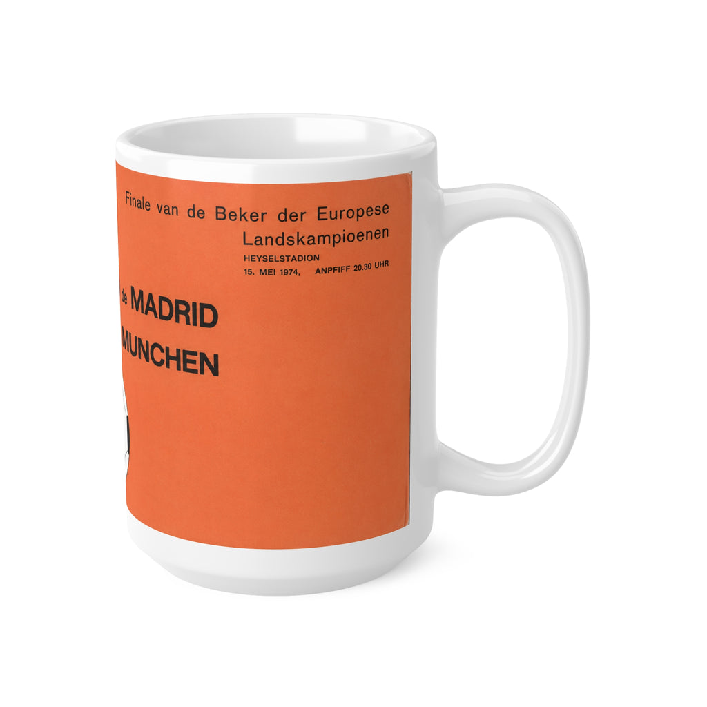 1974 European Cup Final Programme Cover Inspired Ceramic Coffee Mug (11oz/15oz)