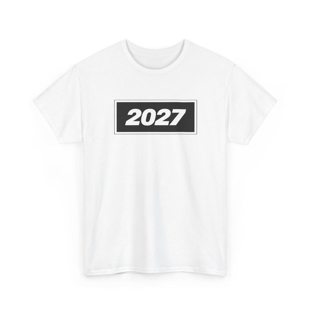 Oasis Inspired 2027 Graphic Tee — Minimal Year Rectangle T‑Shirt for New Year Celebrations