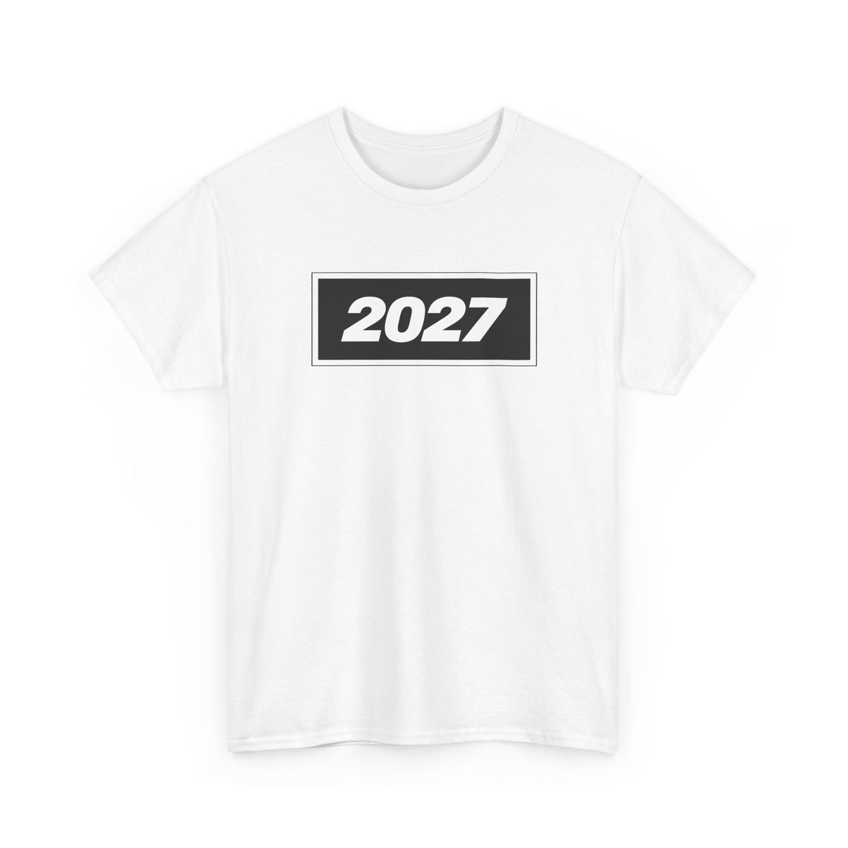 Oasis Inspired 2027 Graphic Tee — Minimal Year Rectangle T‑Shirt for New Year Celebrations