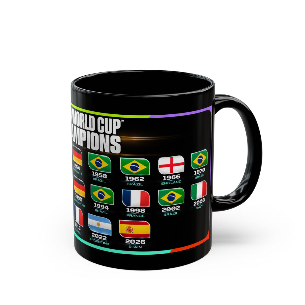 FIFA World Cup Champions Black Mug – All Winning Nations Timeline (11oz/15oz)