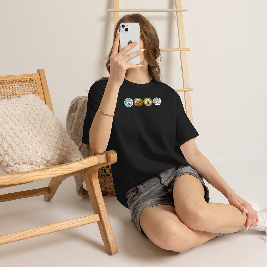 Man City Retro Crest Inspired Cotton T-Shirt