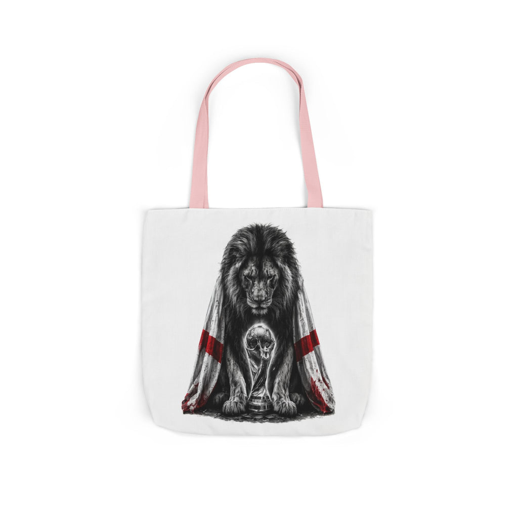 England Lion Guardian Canvas Tote — Protective Lion & Cub Illustration Tote Bag