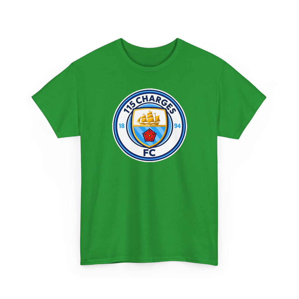 115 Charges FC Crest Cotton Tee — Vintage Blue Club Logo T-Shirt