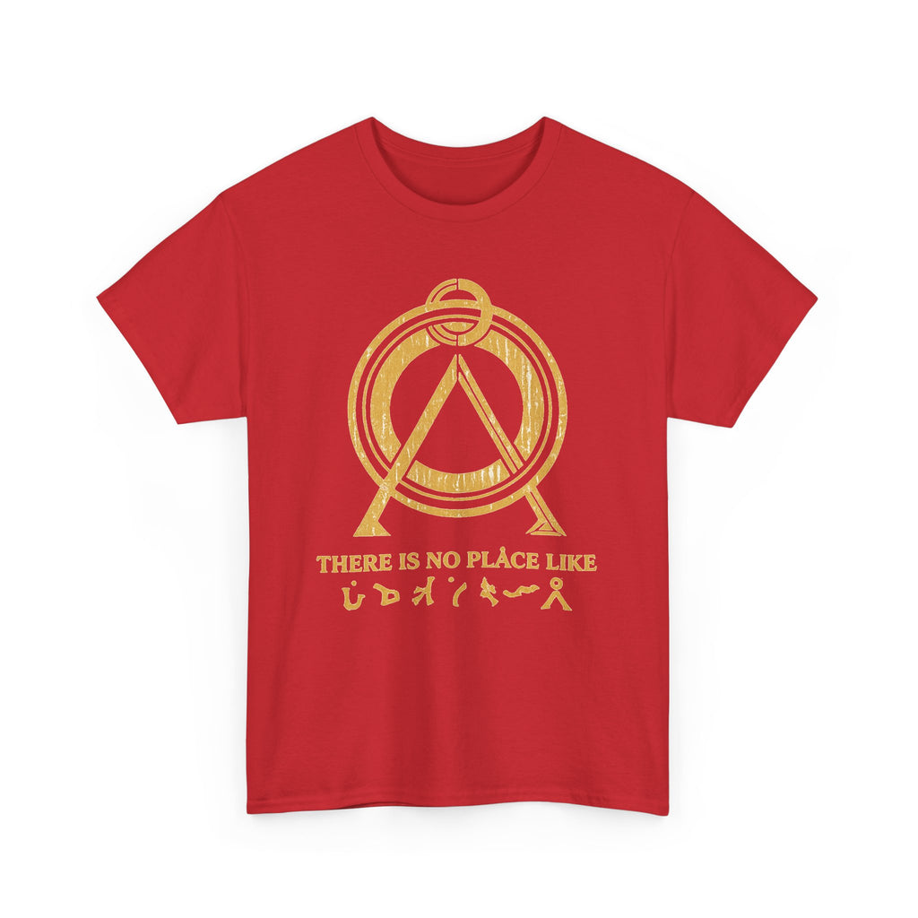 There Is No Place Like Home Graphic Tee — Vintage Gold Sigil T‑Shirt