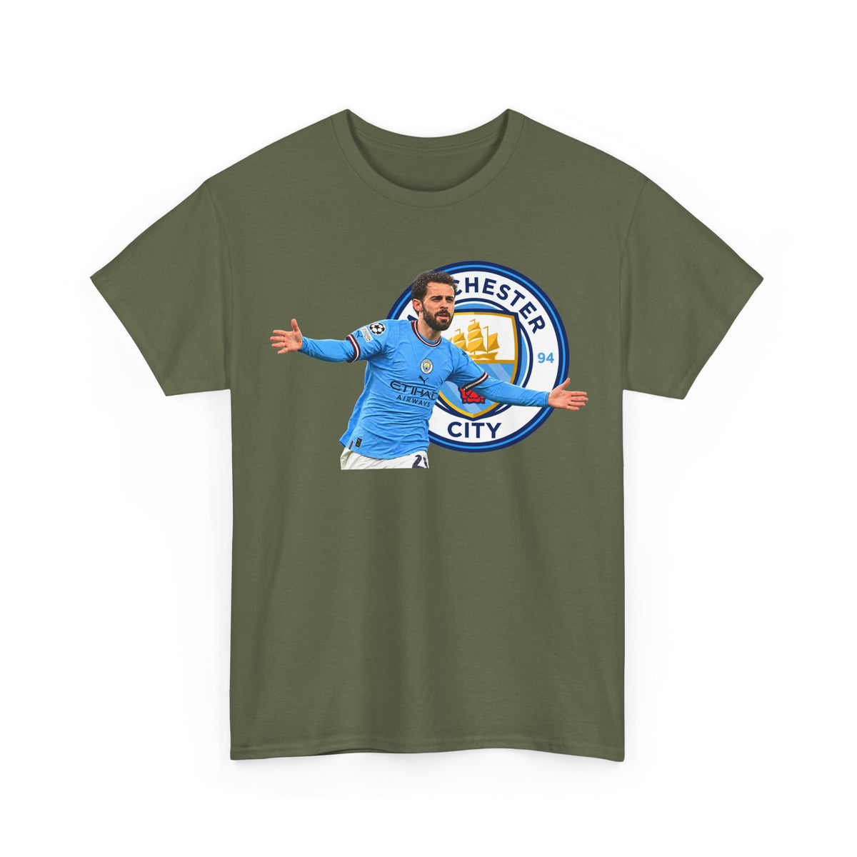 Bernardo Silva Manchester City Football Club Graphic Tee — Celebratory Player Design