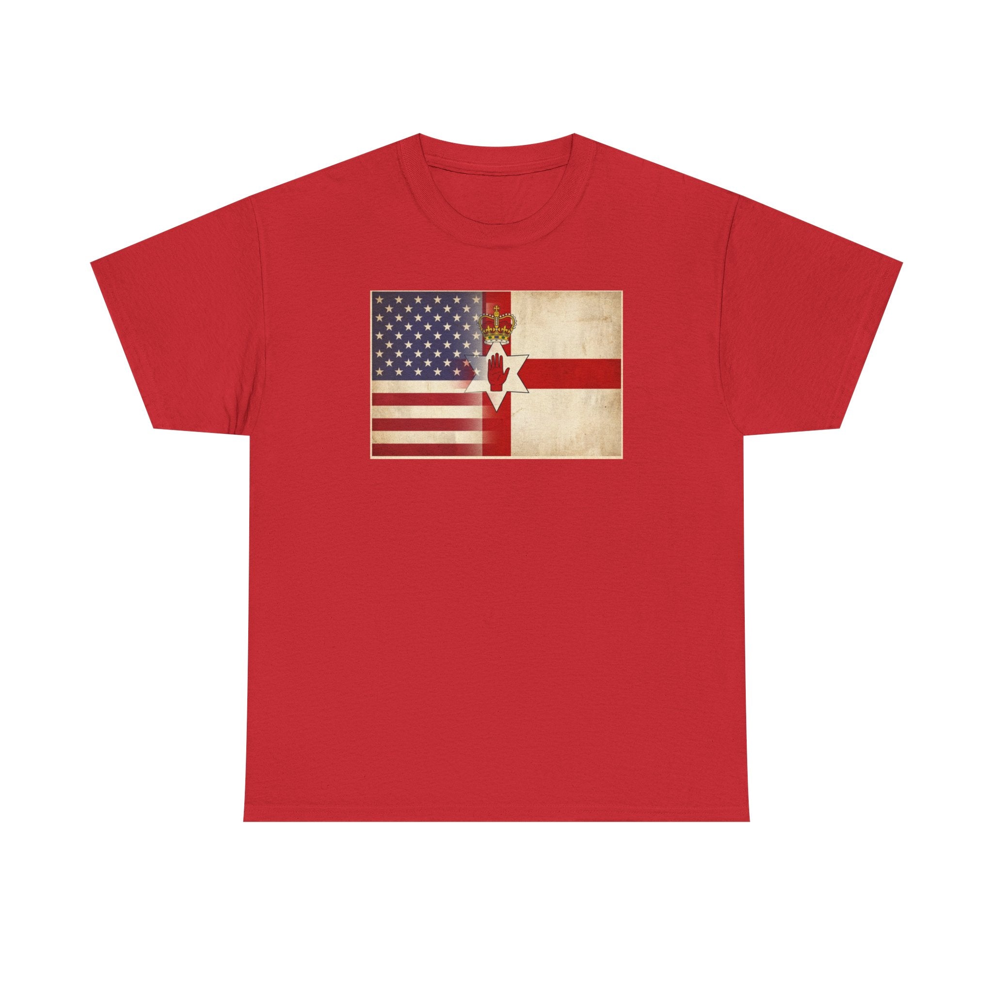 USA / Northern Ireland Flag T-Shirt – Vintage USA & Ulster Cross Tee