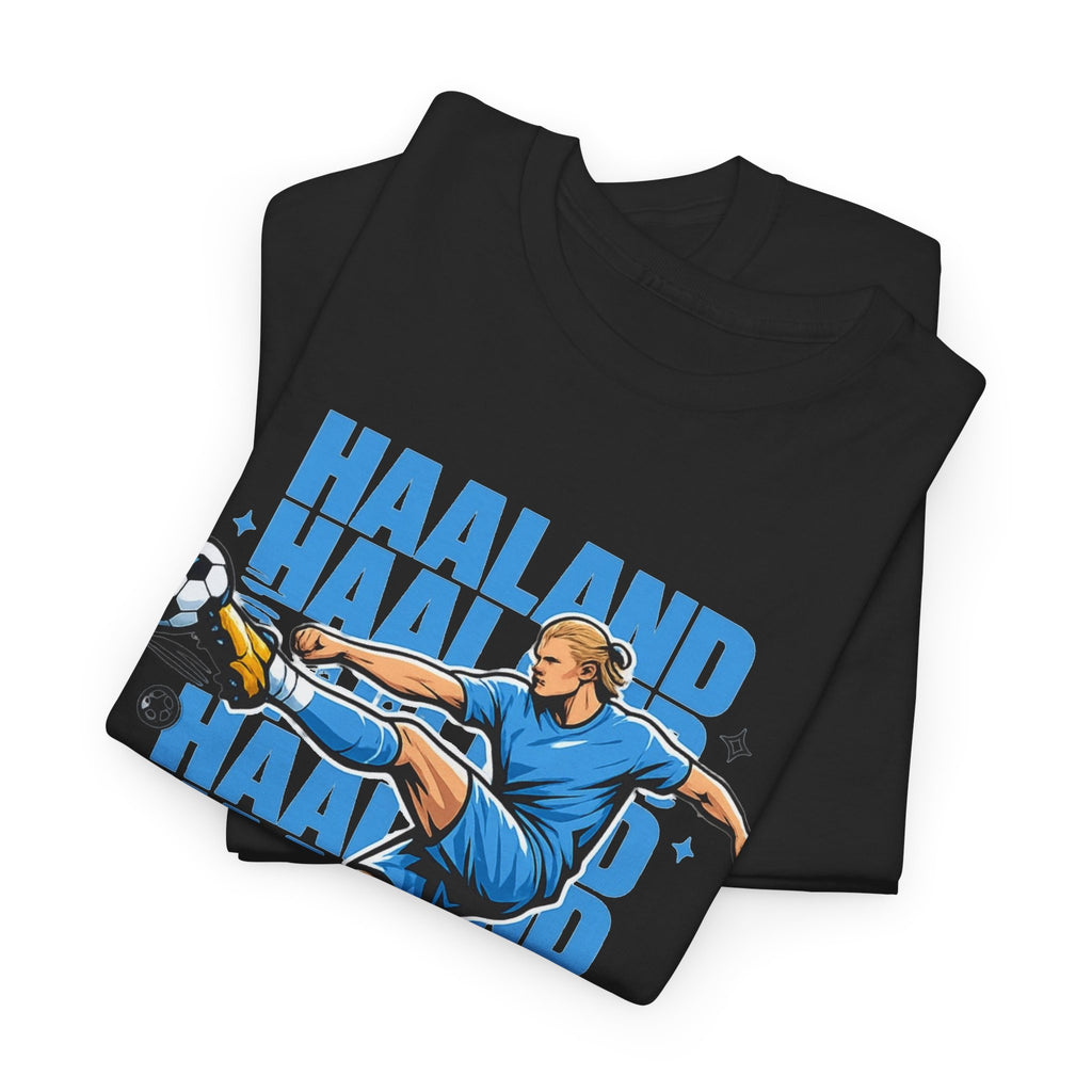 Haaland Manchester City Inspired Cotton T-Shirt — Striker Action Graphic Football Shirt