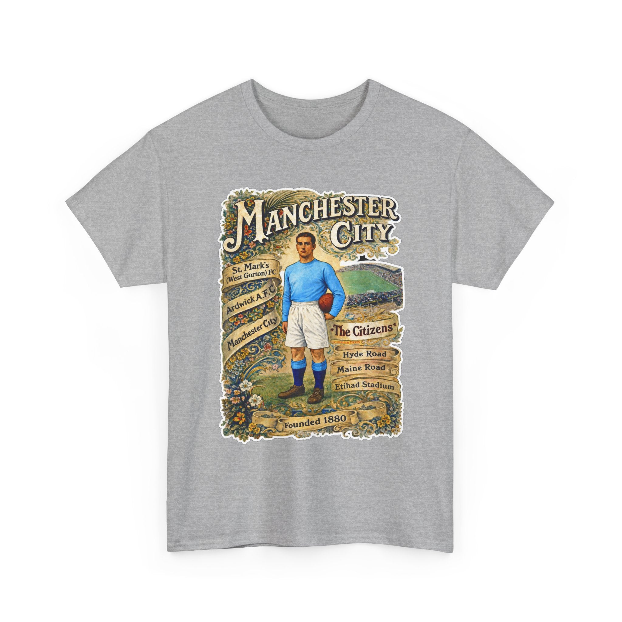 Manchester City Vintage Football Tee — Retro Soccer Graphic T-Shirt
