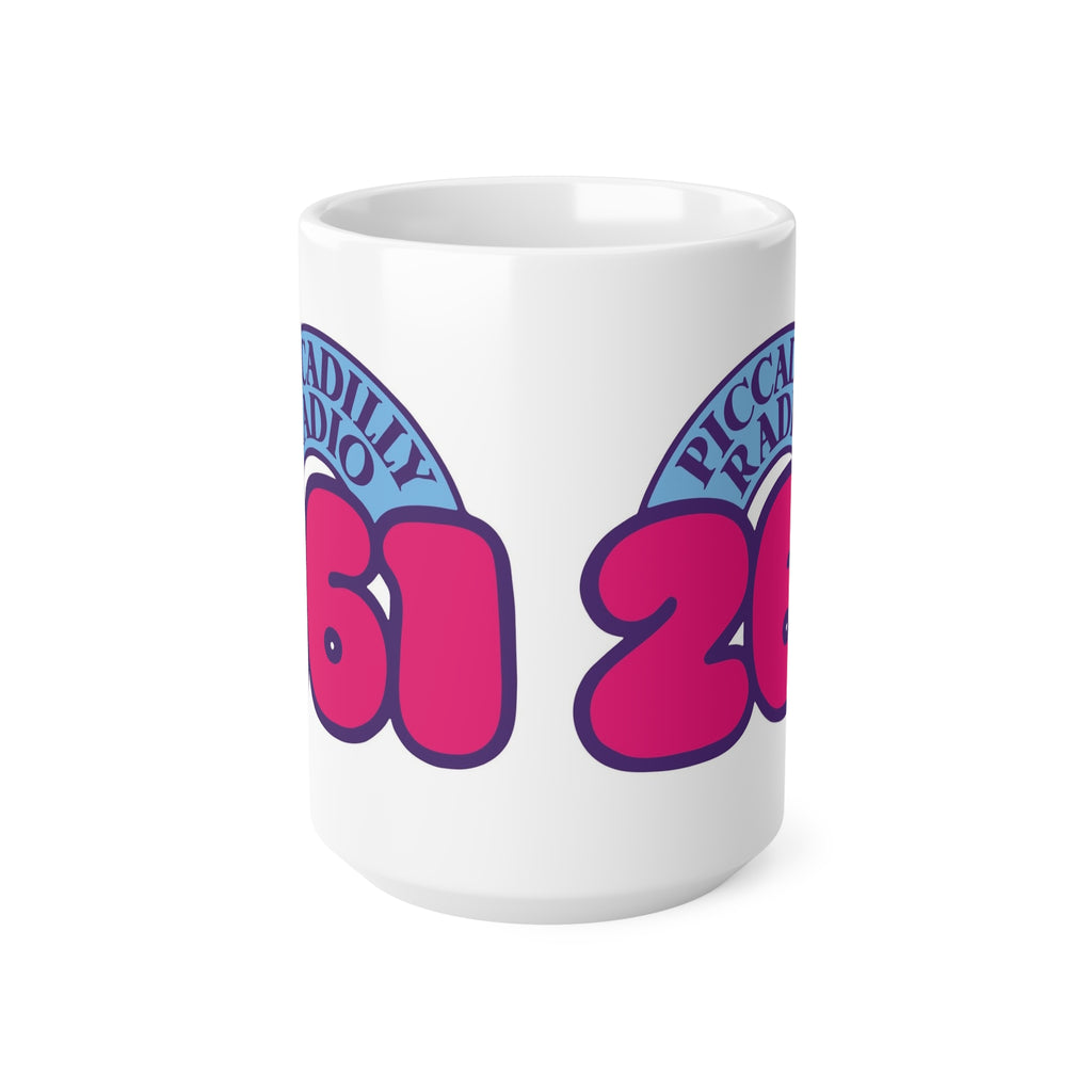Piccadilly Radio 261 Retro Logo Mug — 11oz & 15oz Ceramic Coffee Cup