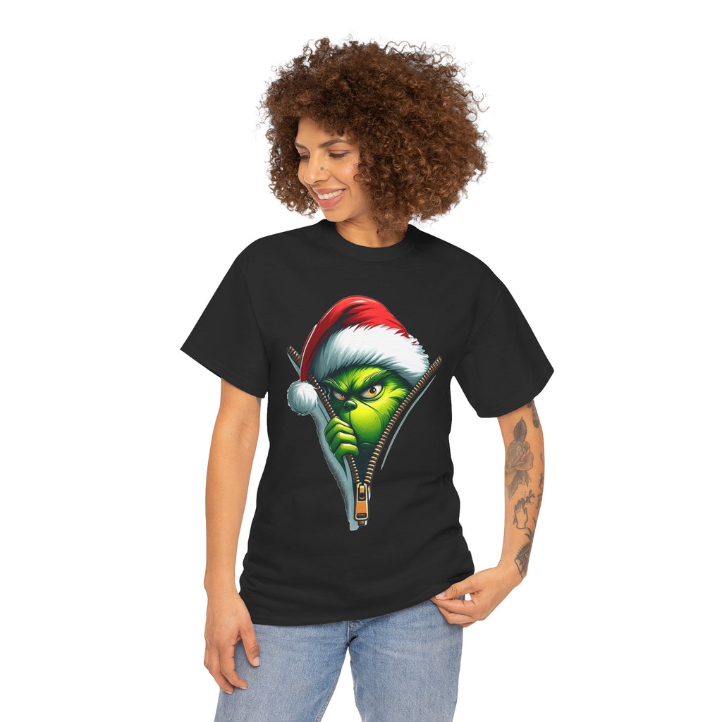 Grinch Santa Tee — Peeking Grinch Christmas T-Shirt