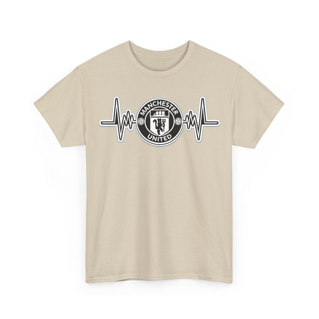 Manchester United Inspired Heartbeat T‑Shirt — Football Fan Pulse Tee