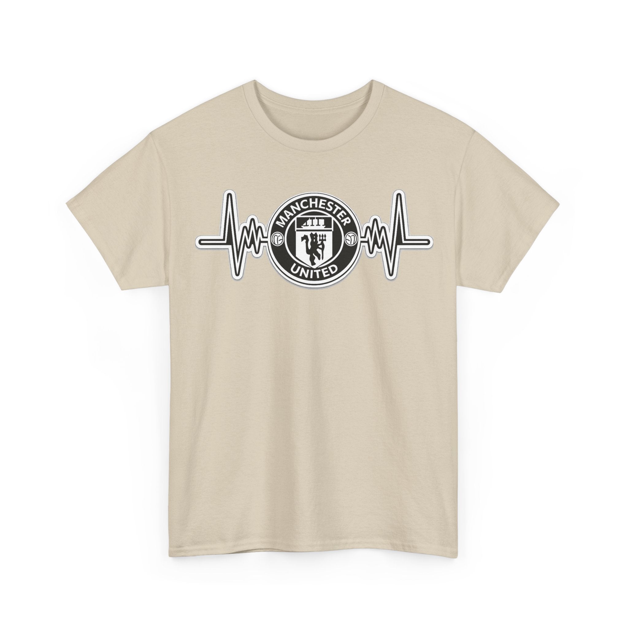 Manchester United Inspired Heartbeat T‑Shirt — Football Fan Pulse Tee