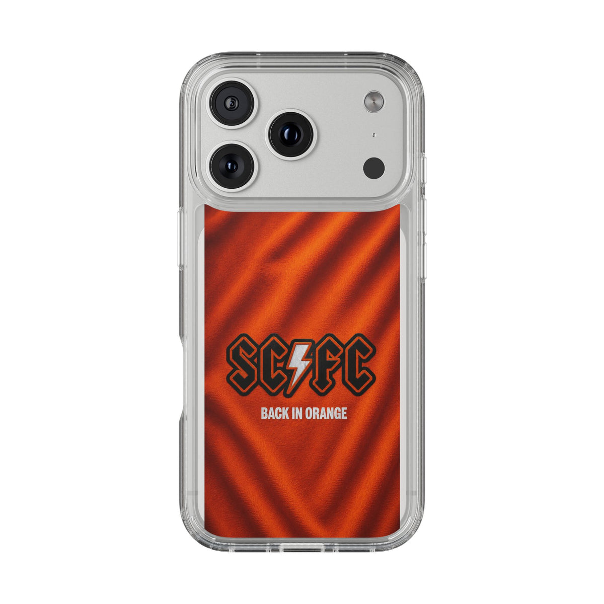 Salford CIty Inspired Phone Case — 'SCFC Back in Orange' Clear Protective Cover