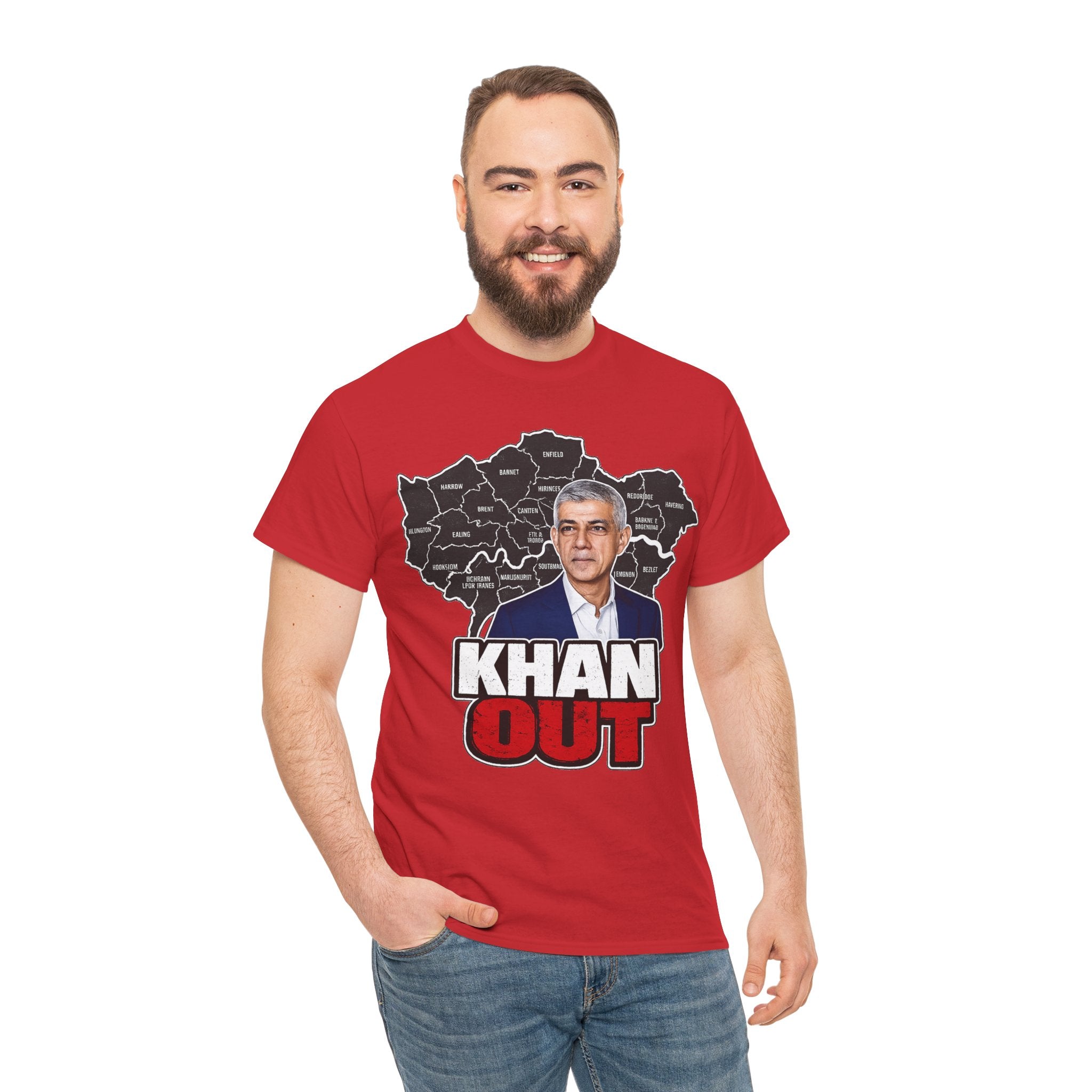 Sadiq Khan Out" Political Protest Tee with Sadiq Khan Graphic T-Shirt