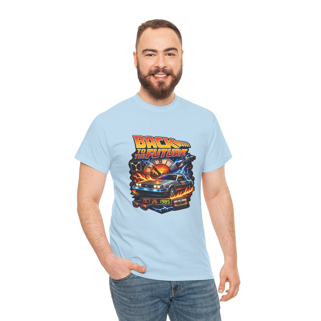 Back to the Future Graphic Tee – Retro 1985 DeLorean Design