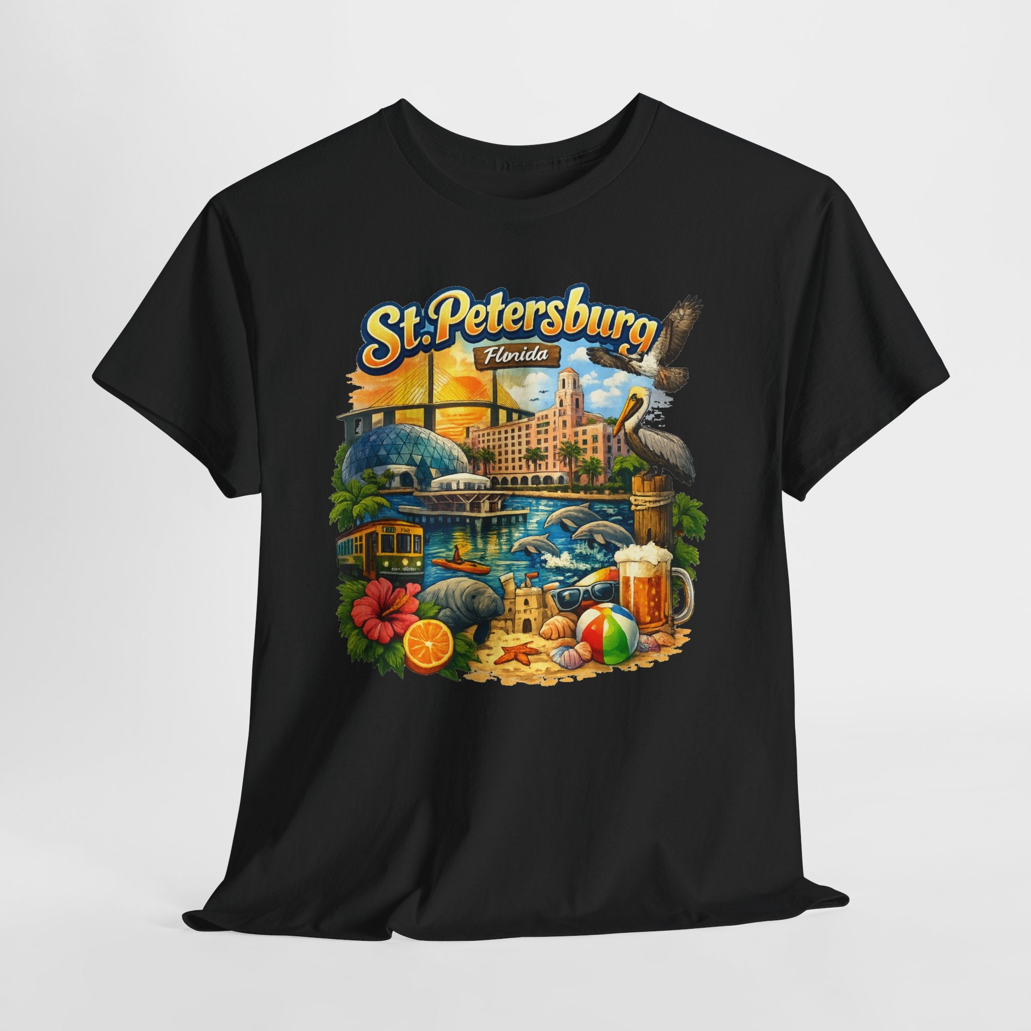 St. Petersburg Florida Retro Beach Scene T-Shirt
