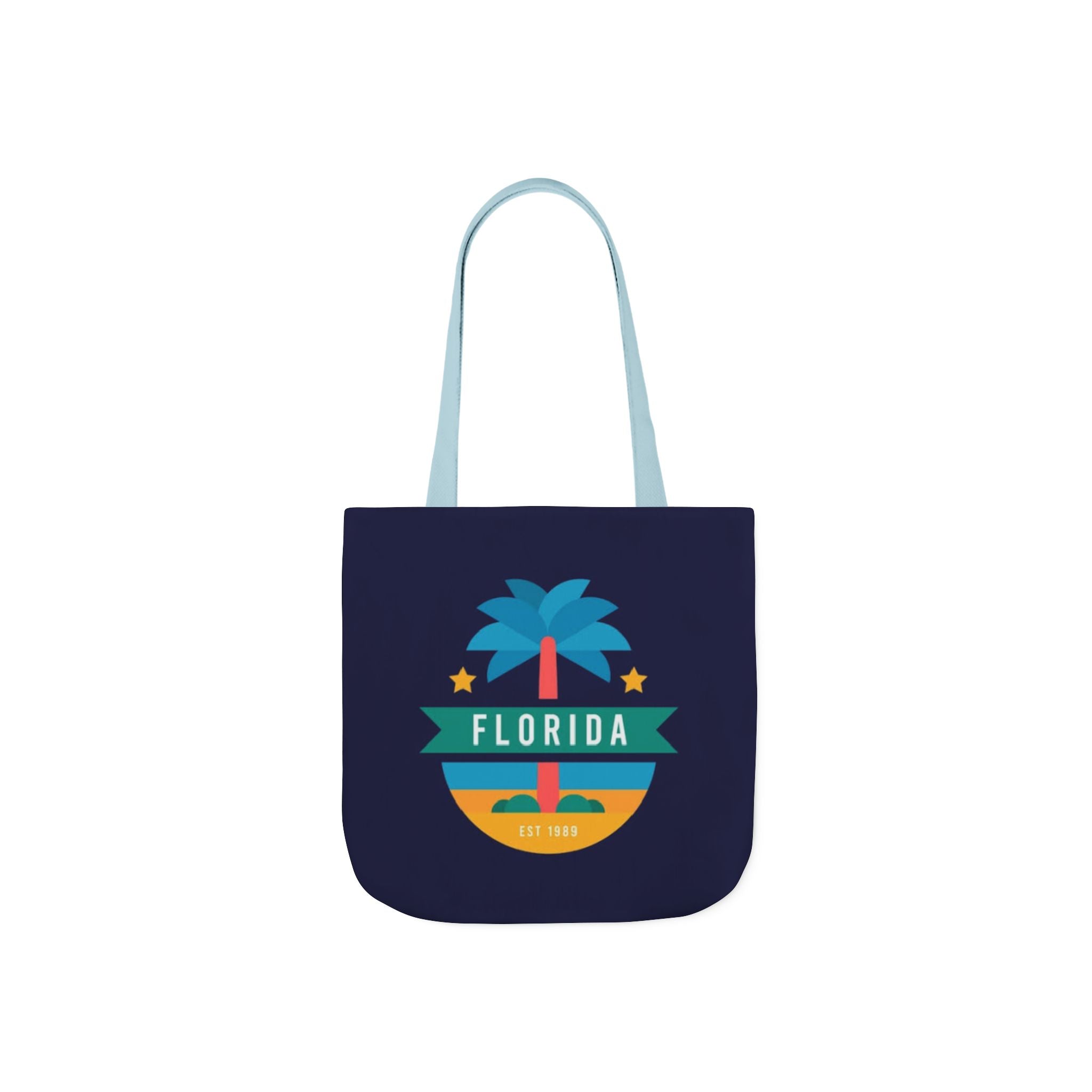 Florida Palm Beach Canvas Tote Bag — Retro Sunshine Travel Tote