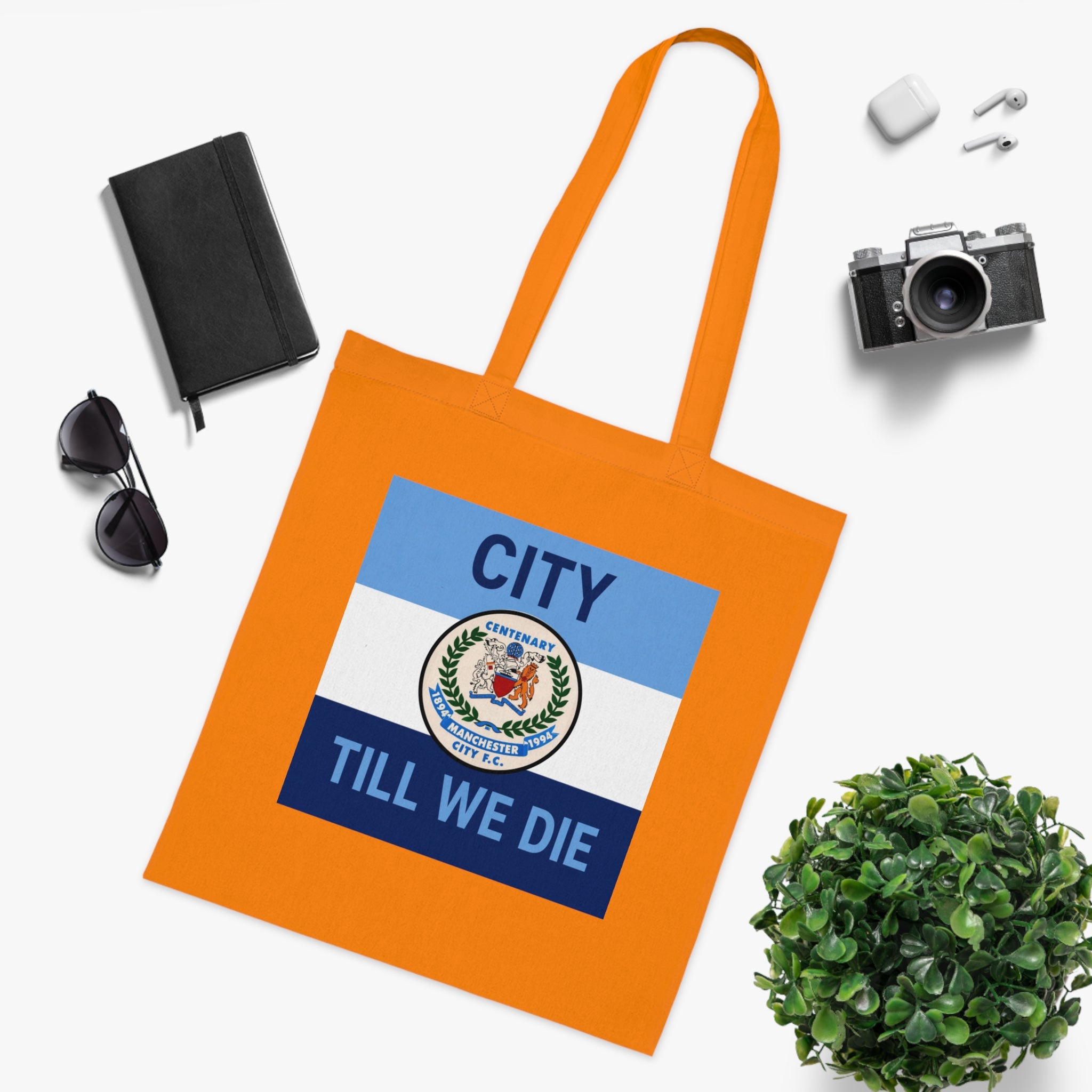 City Till We Die Cotton Tote - Football Fan Flag Tote Bag