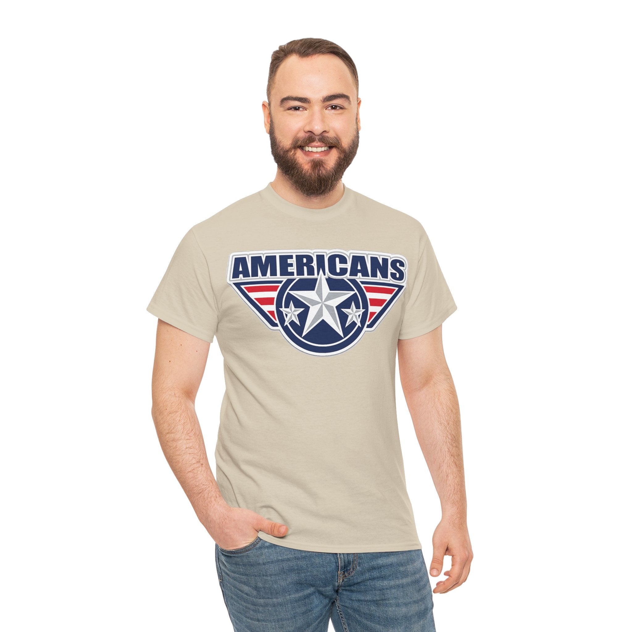 Americans Patriotic Star T‑Shirt — Red White Blue USA Graphic Tee