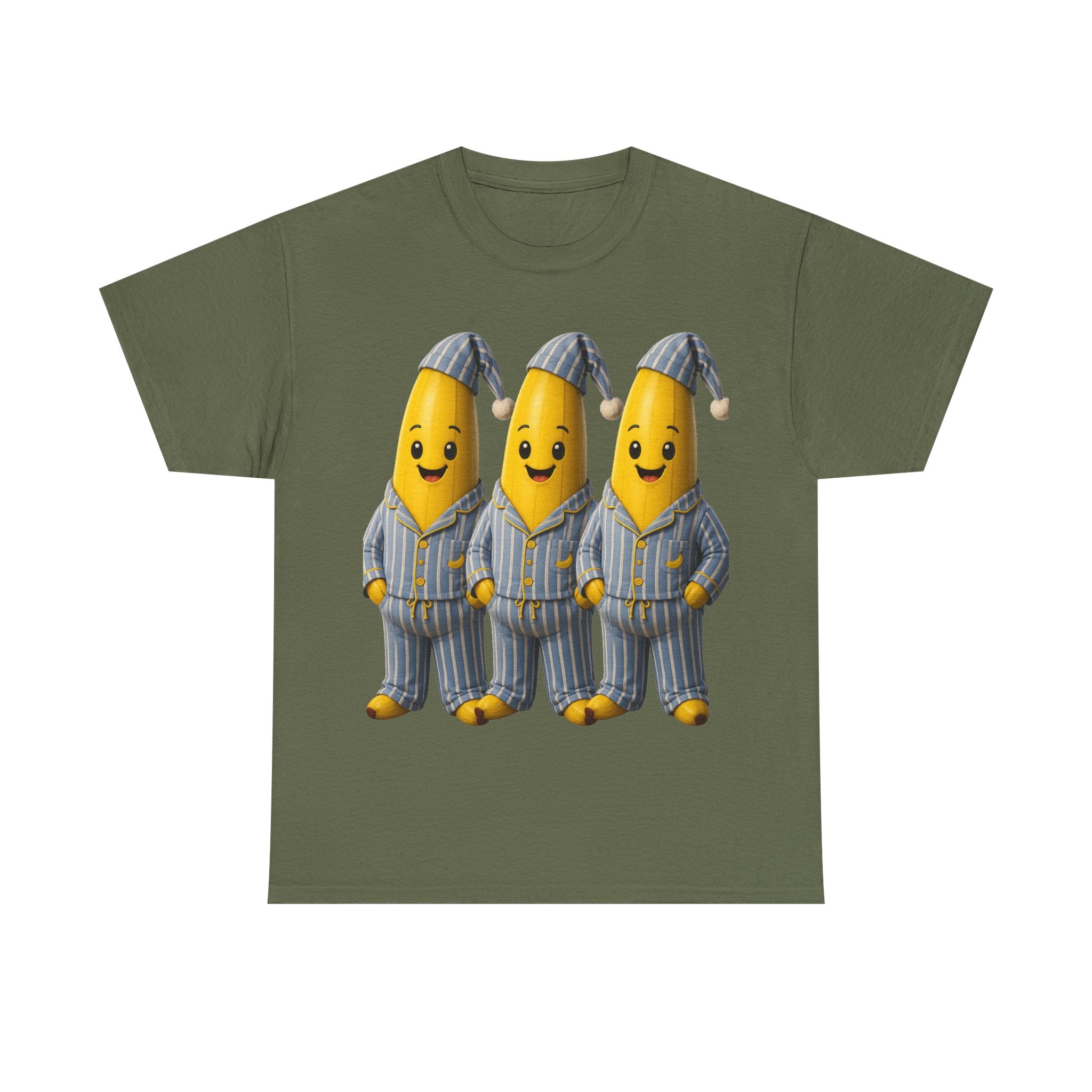 Bananas in Pyjamas – Three Smiling Bananas in Striped Pajamas Graphic T-Shirt