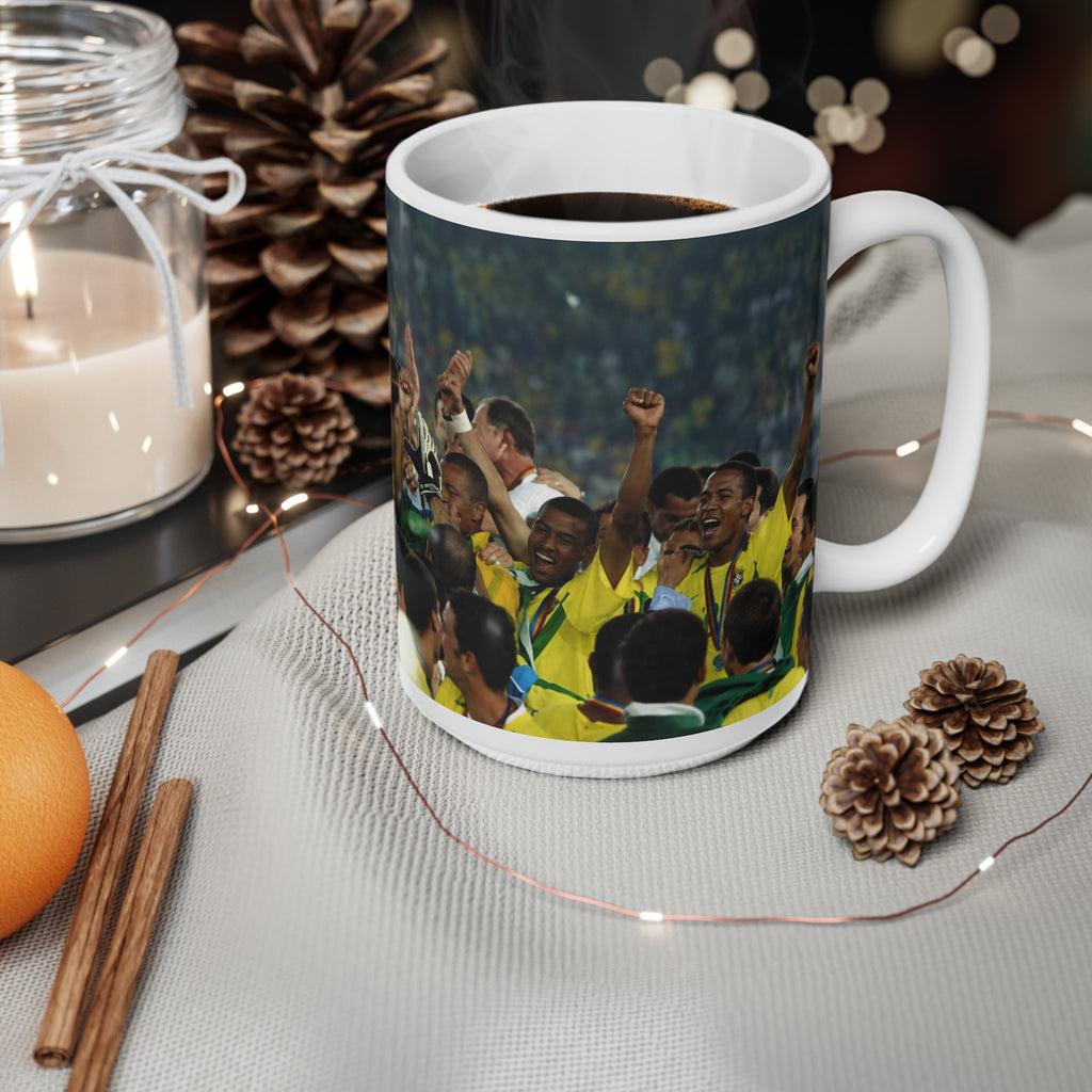 Brazil World Cup Winners Victory Photo Mug — Team Celebration Ceramic Coffee Cup (11oz, 15oz)