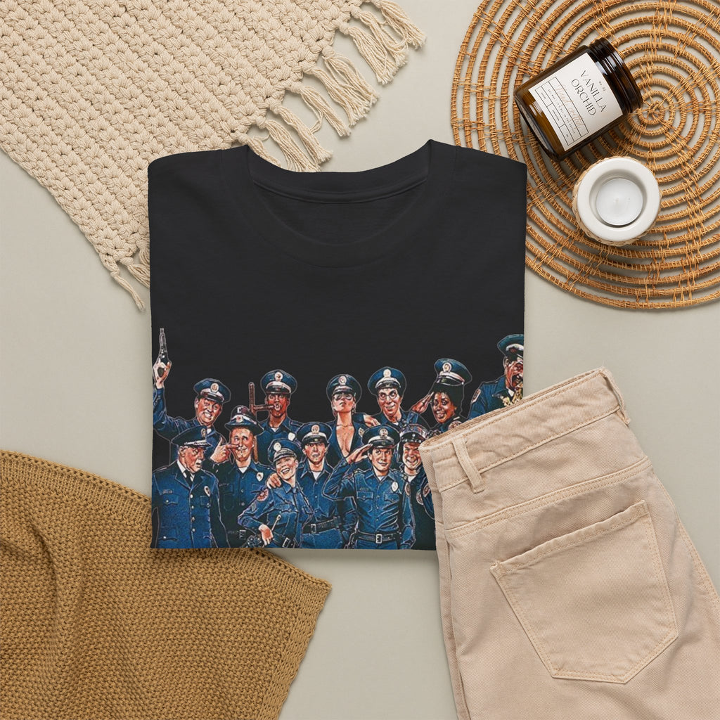 Police Academy Movie Inspired Cotton T‑Shirt — Retro Squad Photo Tee