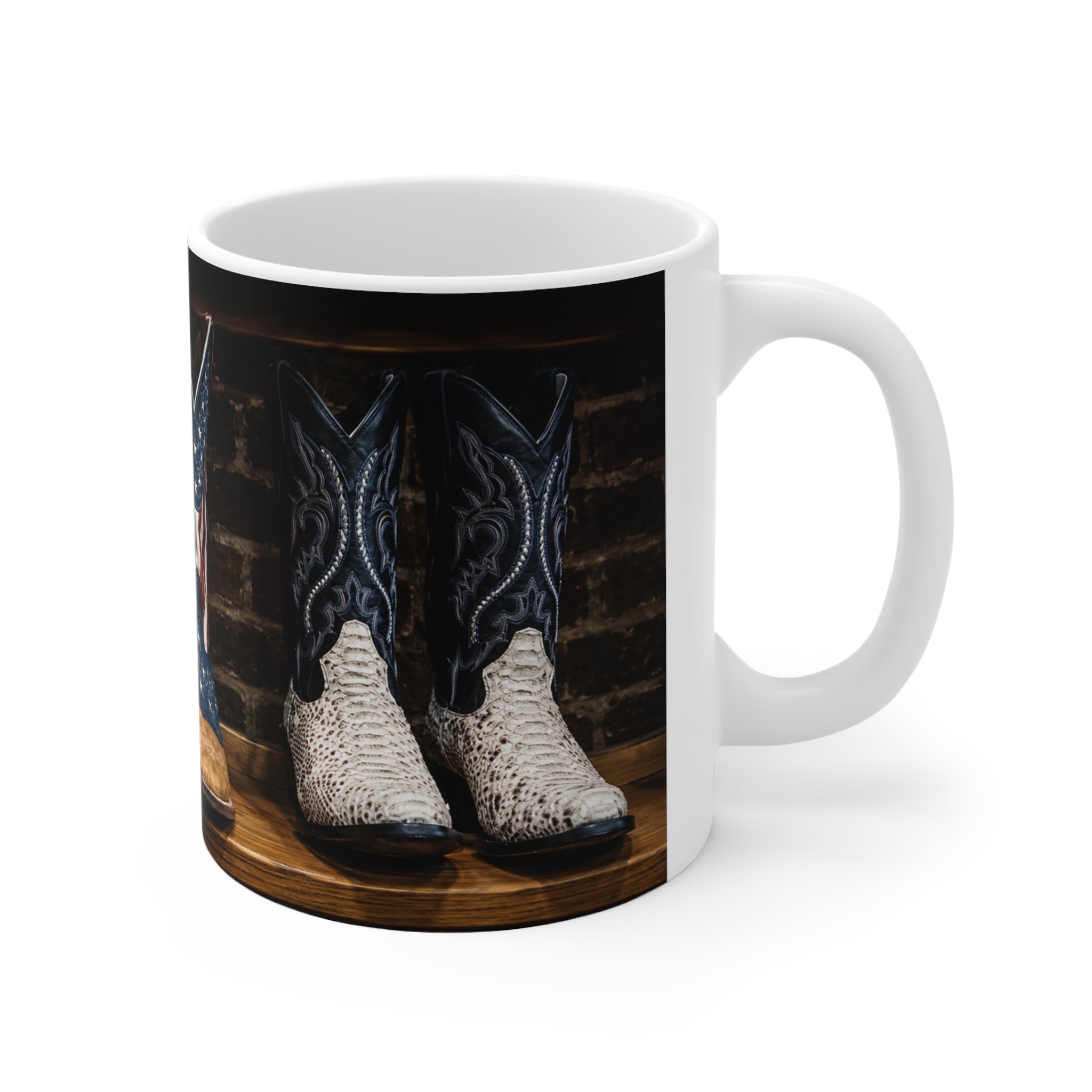 American Flag Cowboy Boots Ceramic Coffee Mug — 11oz & 15oz