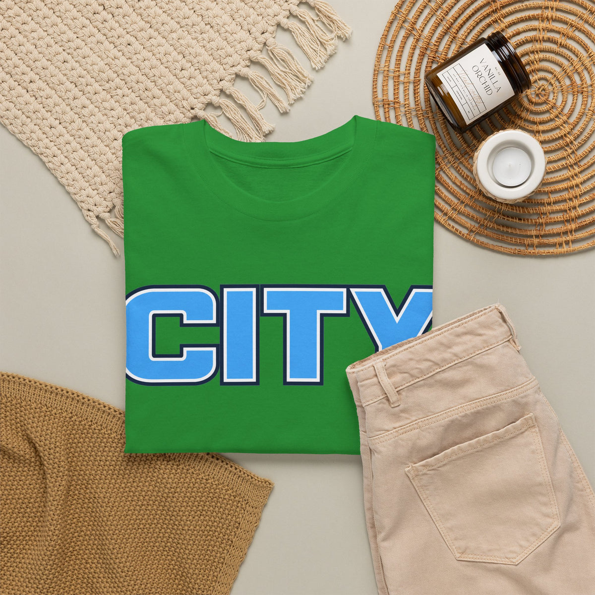 CITY Graphic Tee — Retro Man City Inspired Blue Block Letter T-Shirt