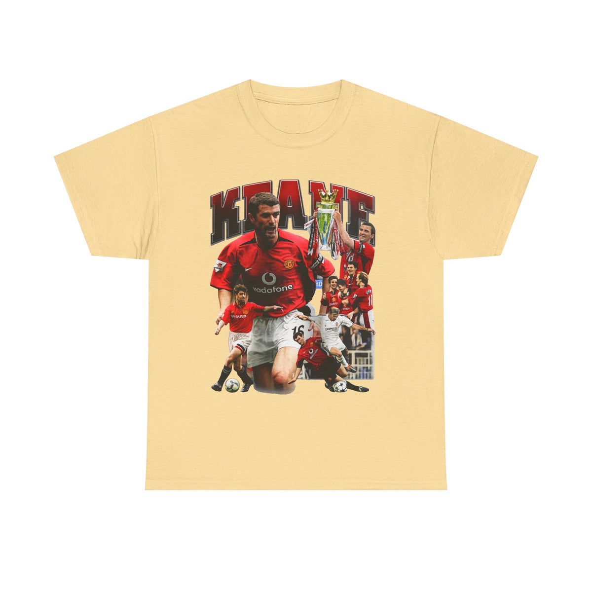 Roy Keane Football Legens Collage Tee — Retro Man United Tribute Shirt