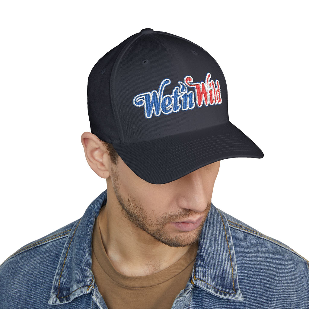 Wet 'n Wild Retro Embroidered Cap — Patriotic Red & Blue Retro Baseball Hat