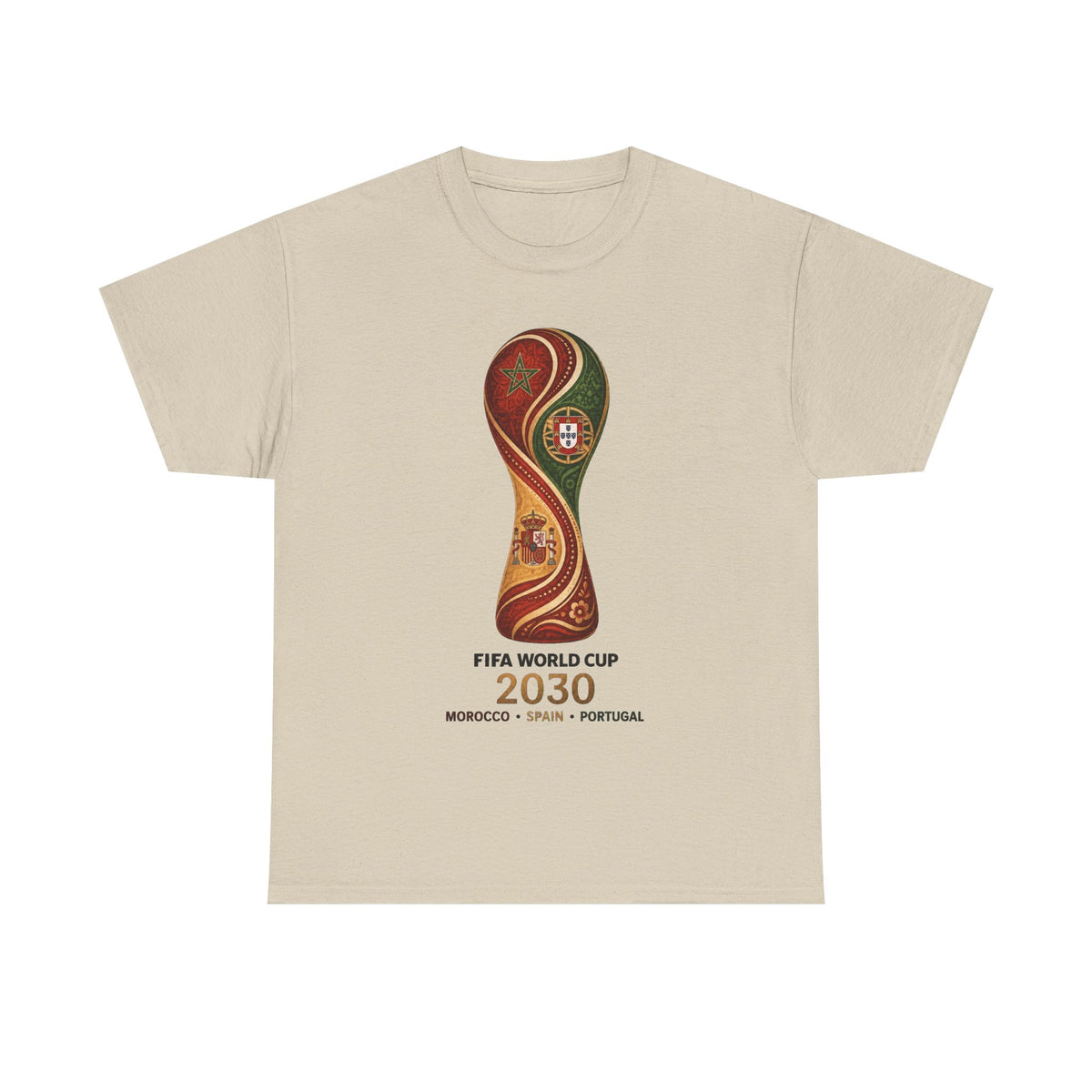 FIFA World Cup 2030 Trophy T-Shirt — Morocco Spain Portugal Official Design