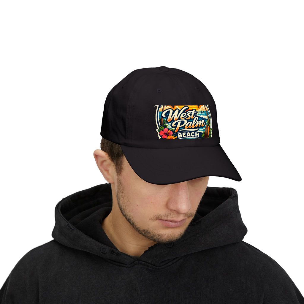 West Palm Beach Dad Cap — Vintage Surfboard Floral Beach Hat