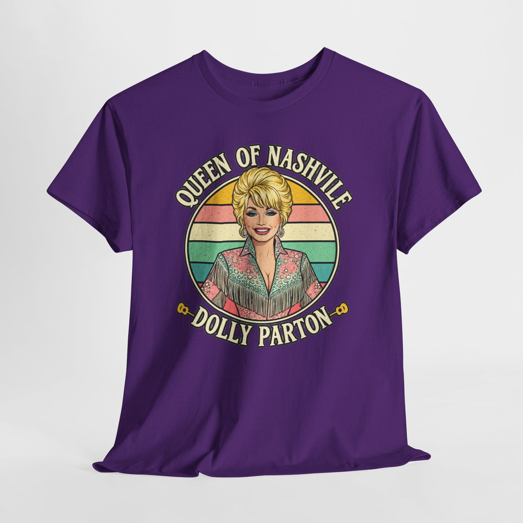 Queen of Nashville Graphic Tee — Dolly Parton Retro Portrait Shirt