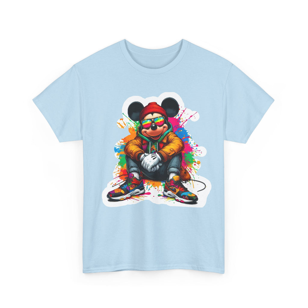 Streetwear Mouse Graphic Tee — Colorful Urban Hip-Hop Cartoon Shirt