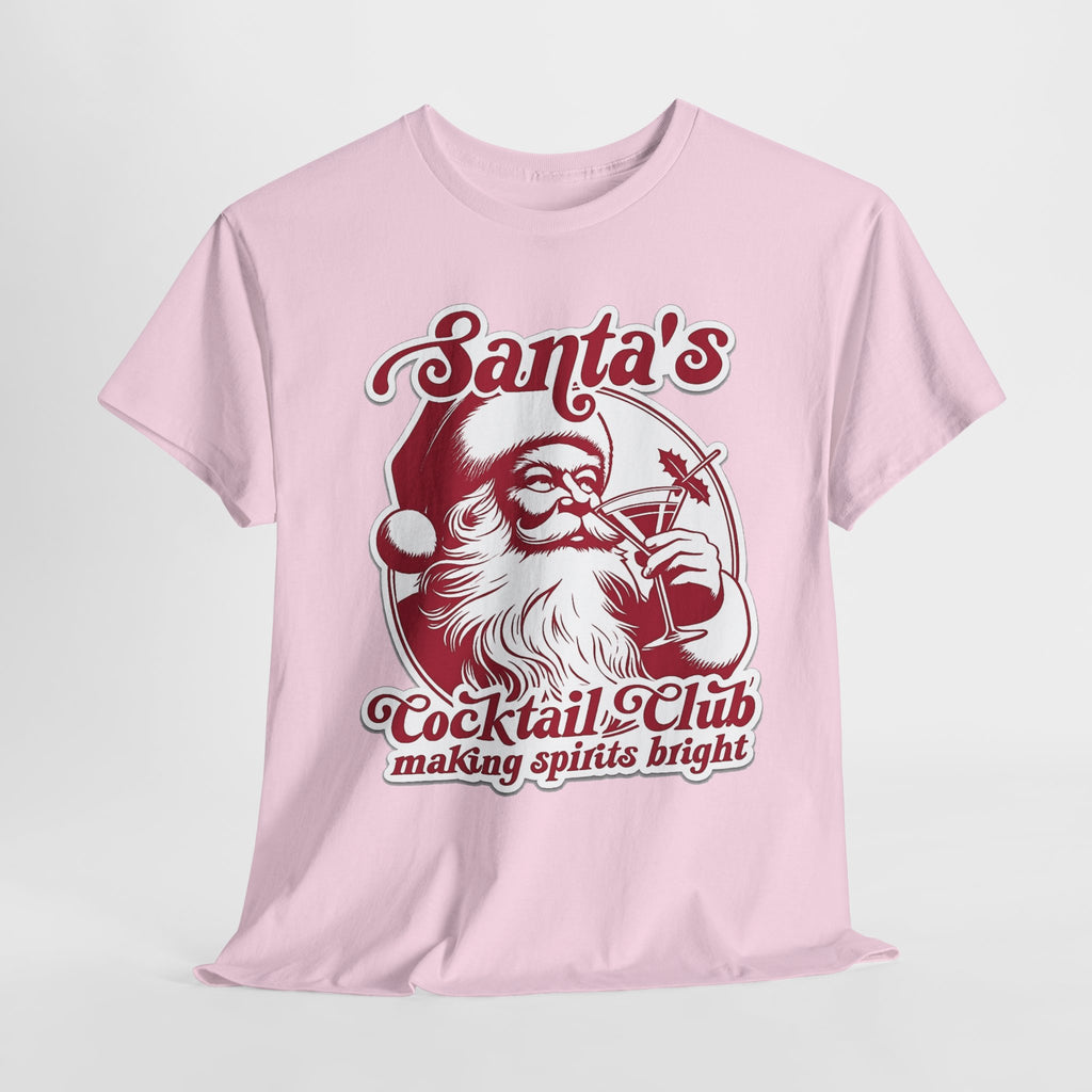 Santa’s Cocktail Club Tee — "Making Spirits Bright" Christmas Shirt