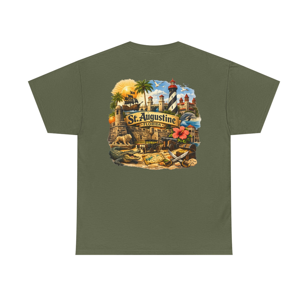 St. Augustine Florida Vintage Travel Tee — Retro Beach & Lighthouse Souvenir T-Shirt