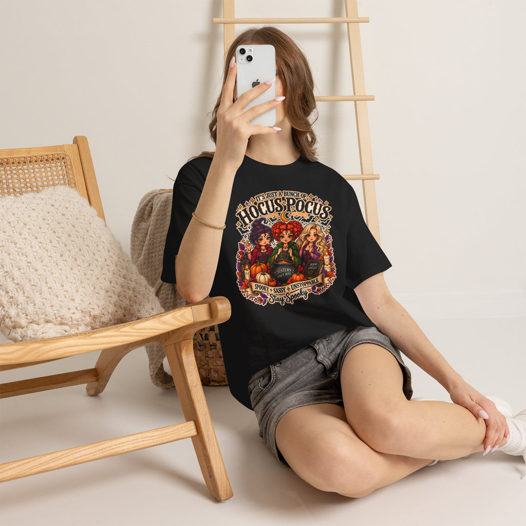 Hocus Pocus Witch Tee — "It's Just a Bunch of #HocusPocus" Halloween T-Shirt