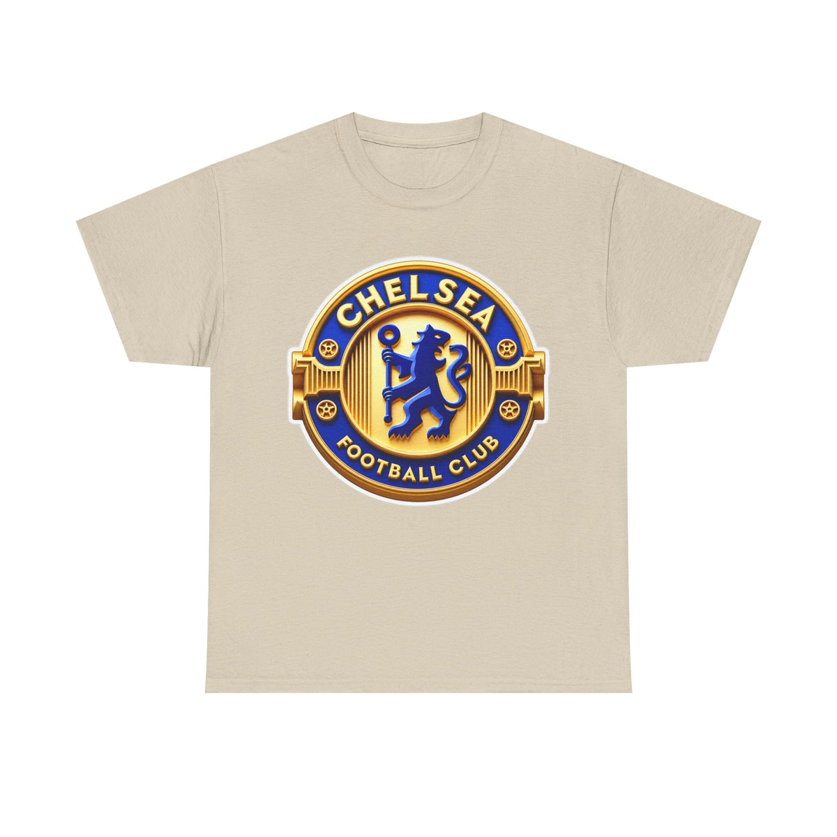 Chelsea Football Club Crest Tee — Retro Blue & Gold Soccer Emblem T-Shirt