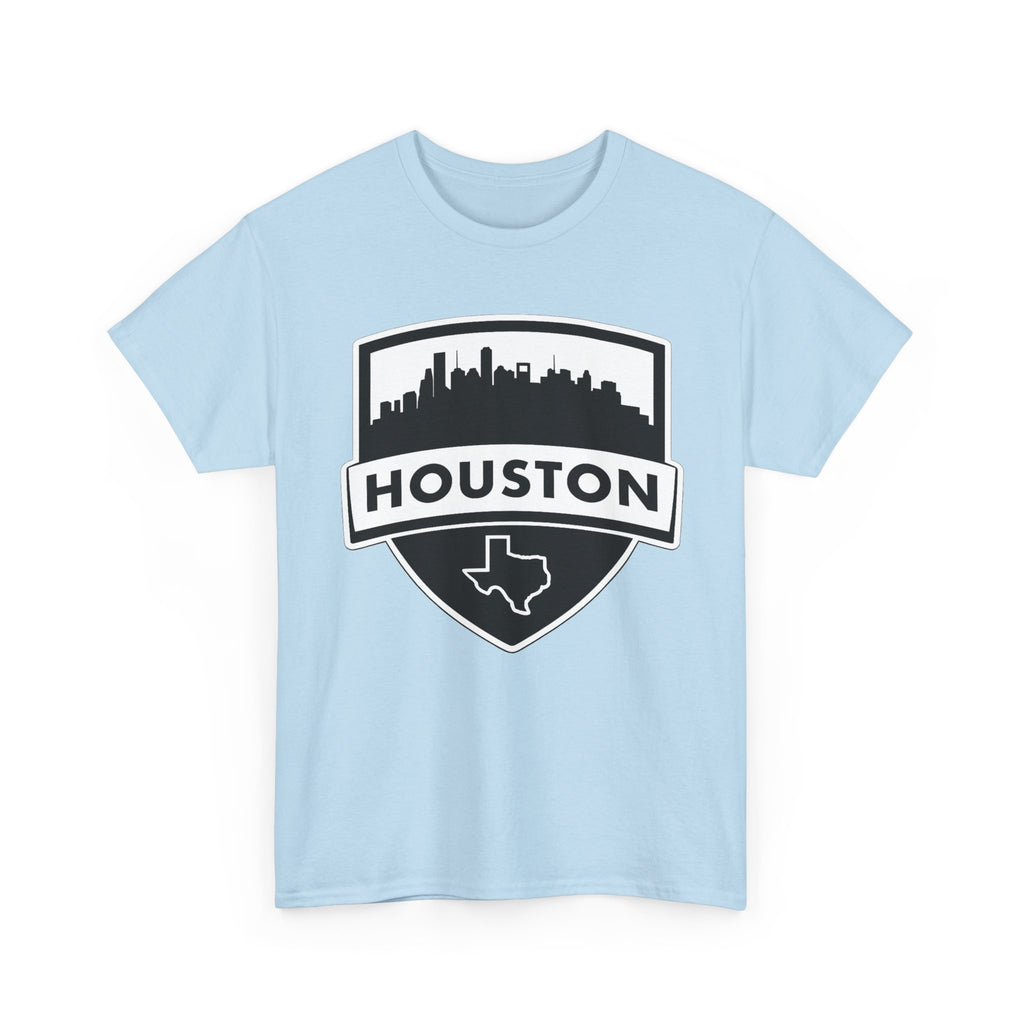 Houston Skyline Shield T-Shirt — Texas Outline City Pride Tee