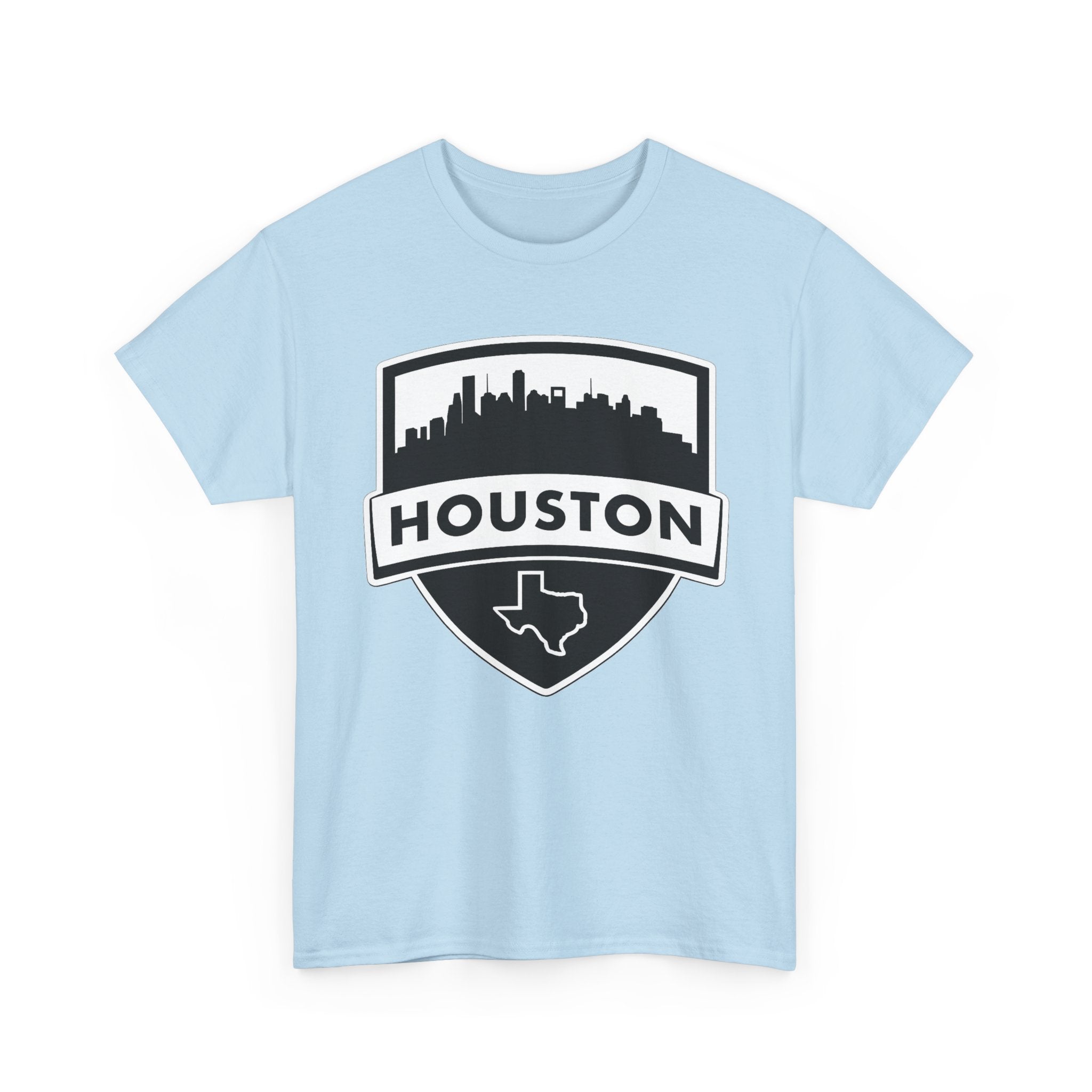 Houston Skyline Shield T-Shirt — Texas Outline City Pride Tee