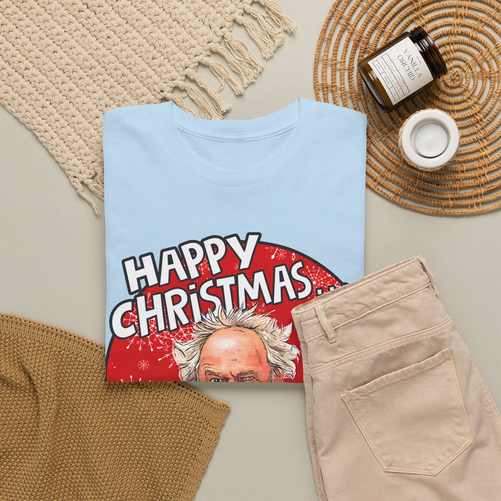 Funny Christmas Tee — “Happy Christmas… Now Feck Off!” Holiday Graphic T-Shirt