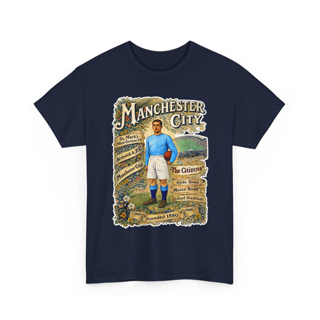 Manchester City Vintage Football Tee — Retro Soccer Graphic T-Shirt