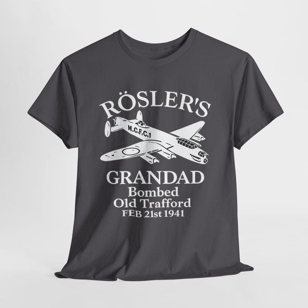 Rösler's Grandad Bombed Old Trafford Tee — WWII Tribute Military Plane Shirt (Feb 21, 1941)
