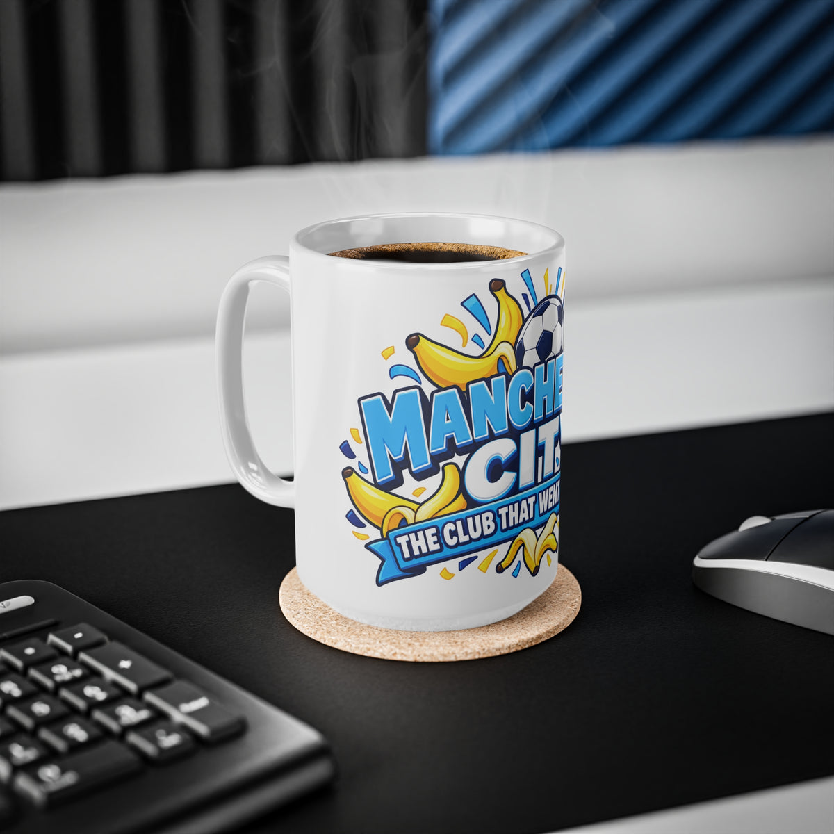 Manchester City Coffee Mug — “The Club That Went Bananas” 11oz/15oz Ceramic
