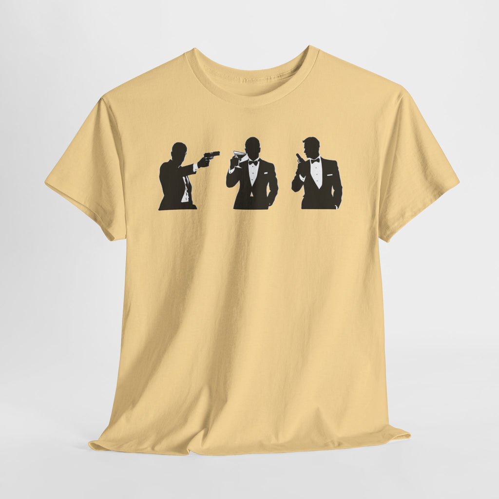 Bond in Suits Silhouette Tee — Classic James Bond Tuxedo Graphic Shirt