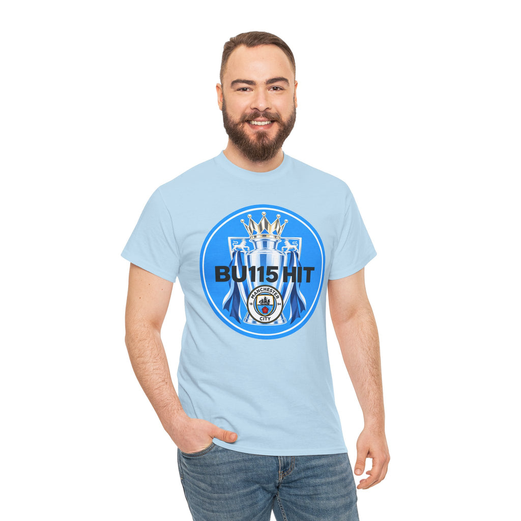 Manchester City Anti Premier League Charges Cotton T-Shirt — 'BU11SH1T' Blue Crown Football Shirt