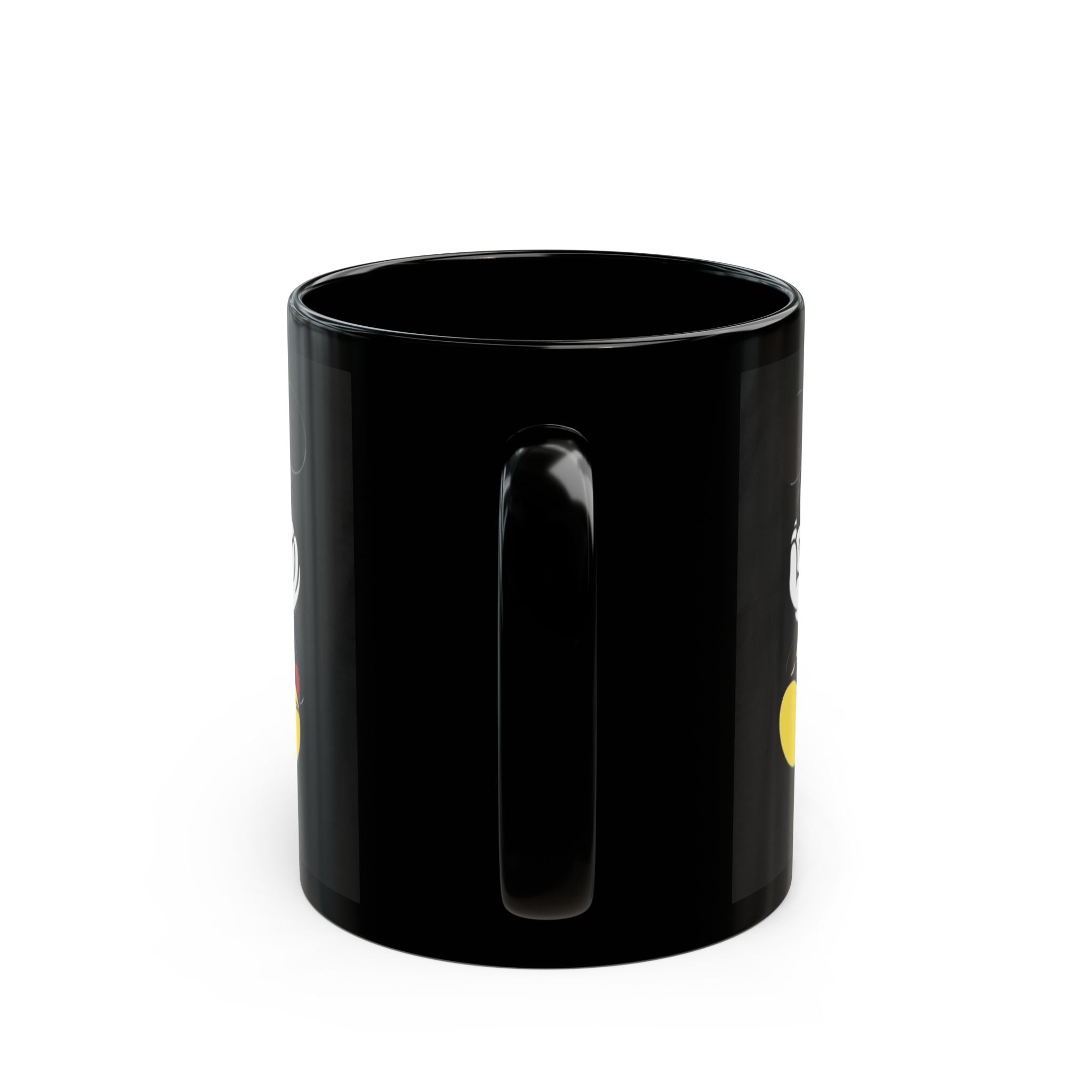 Black Character Mug - Classic Cartoon Mouse Sitting Design (11oz, 15oz)